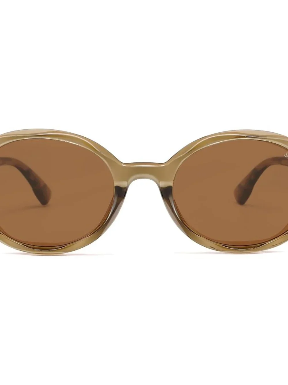 Trendy Oval Polarized Sunglasses for Men & Women - UV400 Brown Shades SJ2697